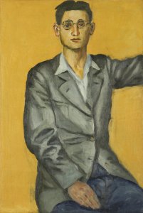 Andrzej Wróblewski, Self-portrait, [Self-portrait on the Yellow Background]; 1949; oil, canvas; 92 × 62 cm; Starak Collection © Andrzej Wróblewski Foundation / www.andrzejwroblewski.pl