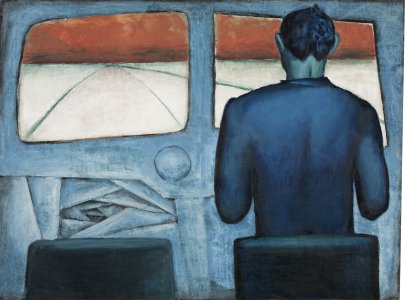 Andrzej Wróblewski, Chauffeur, (Blue Chauffeur), 1948, oil, canvas, 89 x 120 cm, private collection, © Andrzej Wróblewski Foundation / www.andrzejwroblewski.pl 
